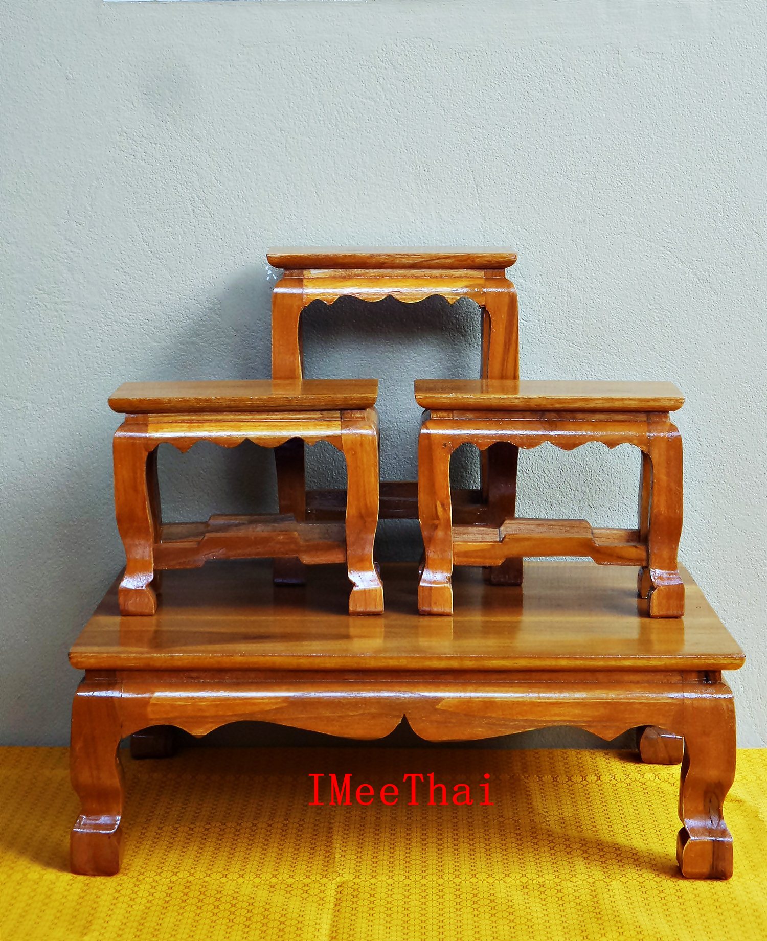 โต๊ะหมู่บูชา หมู่ 3 (หน้า4x8) ไม้สักทอง