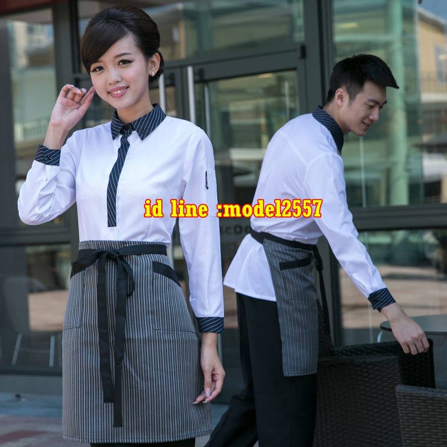 F6109005 เสื้อพนักงานต้อนรับพนักงานเสริฟเสื้อพนักงานโรงแรมนรีสอร์ทเสื้อเชิ้ต F6109005 ขาว แดง เขียว L-3XL