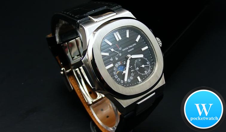 นาฬิกา Patek Philippe Moon Phases and Power Reserve Men's Nautilus Ref.5712G สายหนังแท้