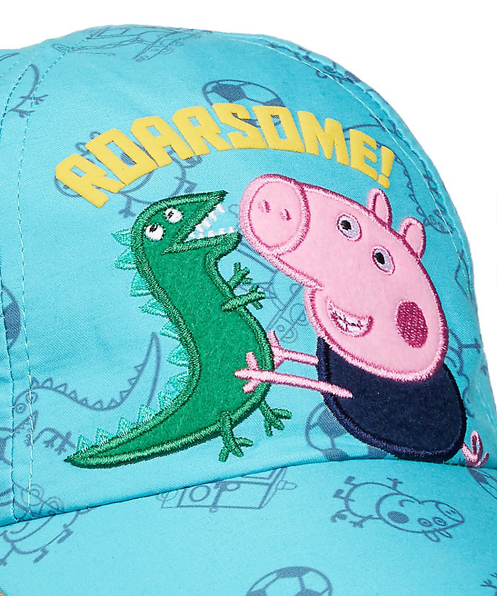 หมวกแก็ปพร้อมผ้ากันแดดสำหรับเด็ก mothercare George Pig Sun Protection Keppi Hat