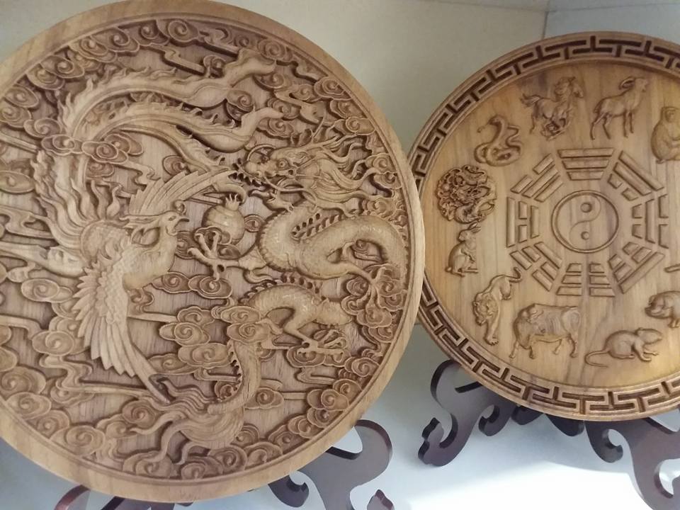 กรอบรูปไม้ ไม้สักแกะสลัก พระแกะสลัก ภาพมงคลเสริมฮวงจุ้ย