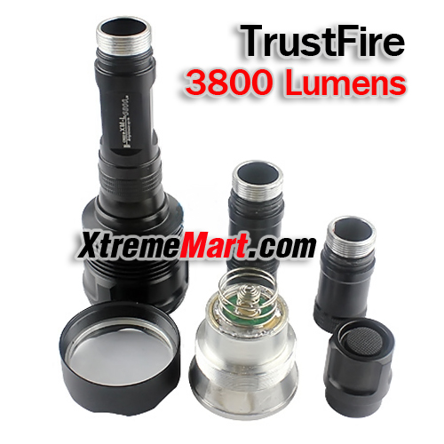 ไฟฉาย Trustfire 3800 Lumens CREE XM-L T6 x 3 หลอด LED Flashlight