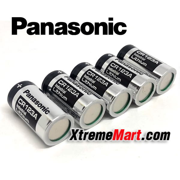แบตเตอรี่ลิเธี่ยม Panasonic 123A สีเงิน Industrial Lithium Battery CR123A with 3V 1550mAh for Camera, Flashlight, PLC (ราคาต่อก้อน)