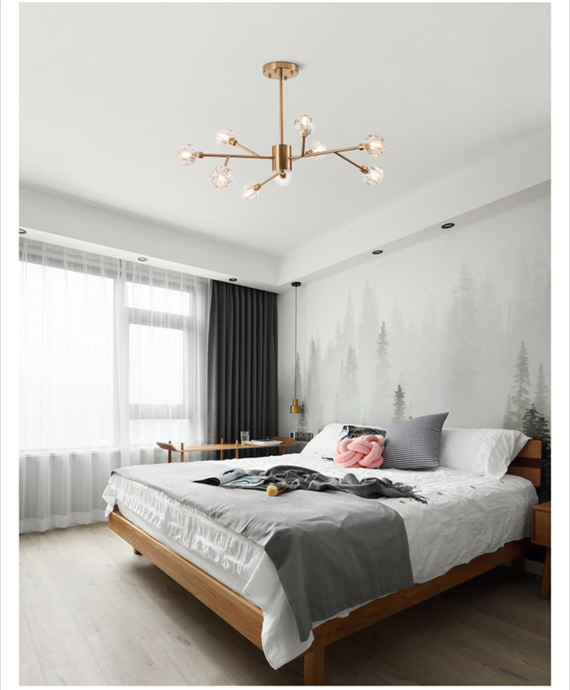 โคมไฟติดเพดานลายกิ่งคริสตัลสีทอง LED G4 [CRS18]