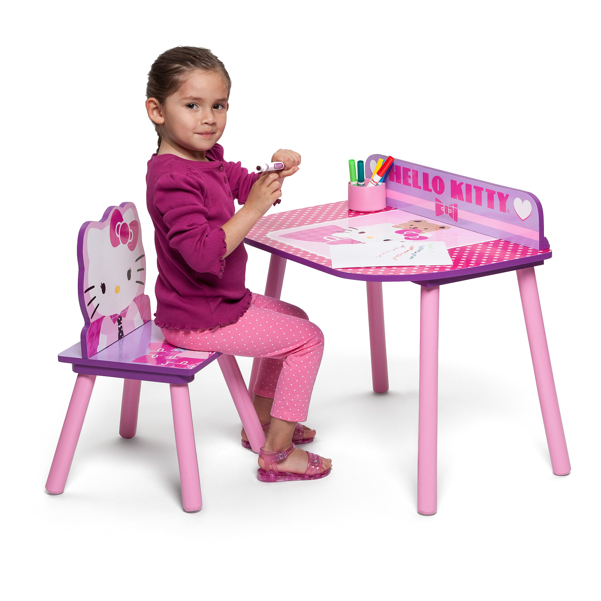 โต๊ะเขียนหนังสือพร้อมเก้าอี้สำหรับเด็ก Delta Children Desk and Chair Set (Hello Kitty)
