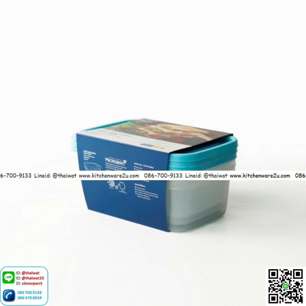 P10908 กล่องอาหาร แพ็ค 3 คละสี (13.7 x 20.5 x 7 cm.) #6073 No.6073 ราคาขายส่ง 1 โหล :12 ชุด: 55 บ/ชุด