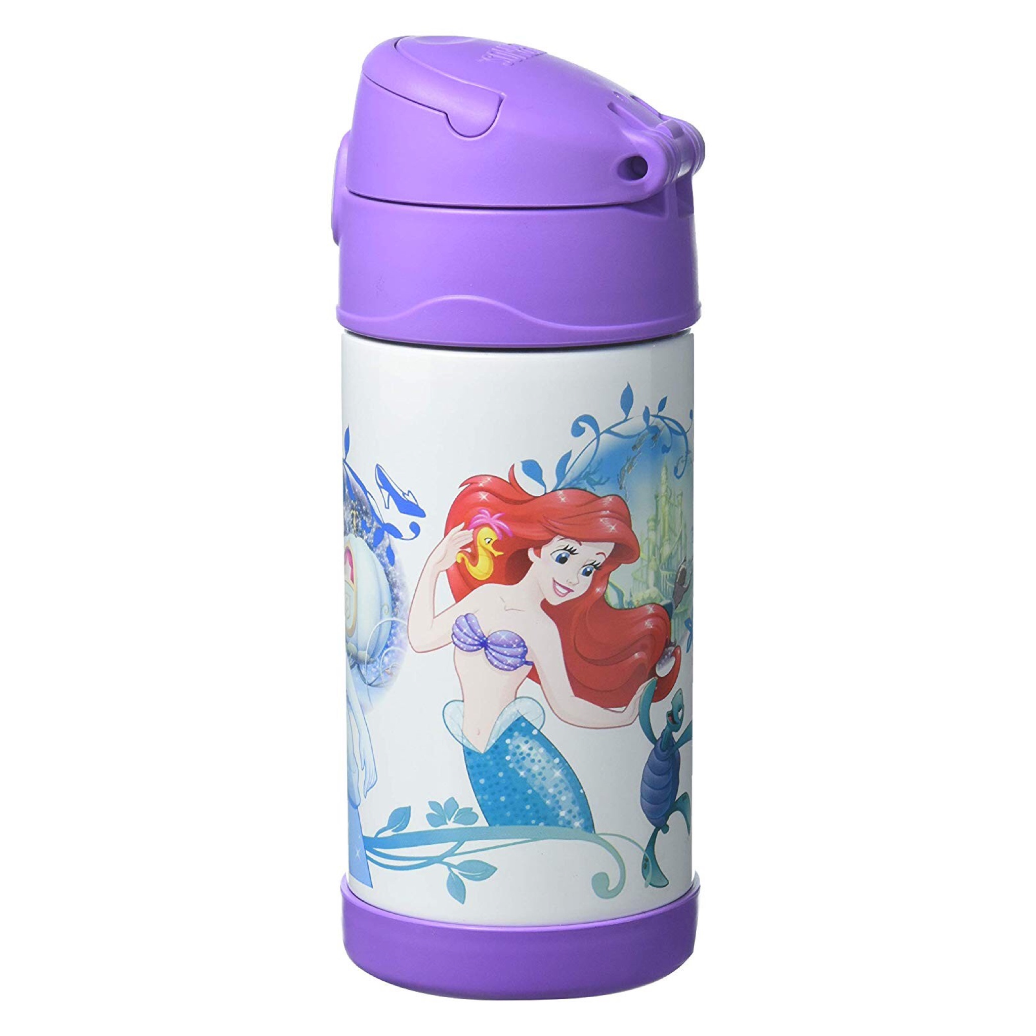กระติกน้ำสเตนเลสรักษาอุณหภูมิ Thermos FUNtainer Vacuum Insulated Stainless Steel Bottle 12OZ (Disney Princess Purple & White)