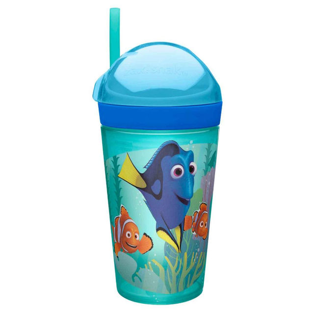 แก้วพร้อมหลอดดื่มสำหรับบรรจุเครื่องดื่มและของว่าง Zak!Snack Tumbler 2-in-1 Snack Cup (Finding Dory)
