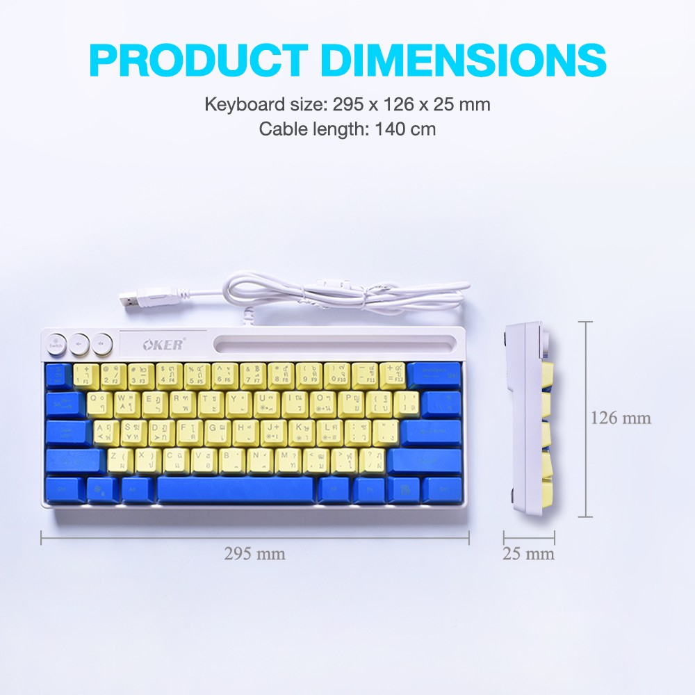 OKER RAINBOW LIGHT KEYBOARD K74