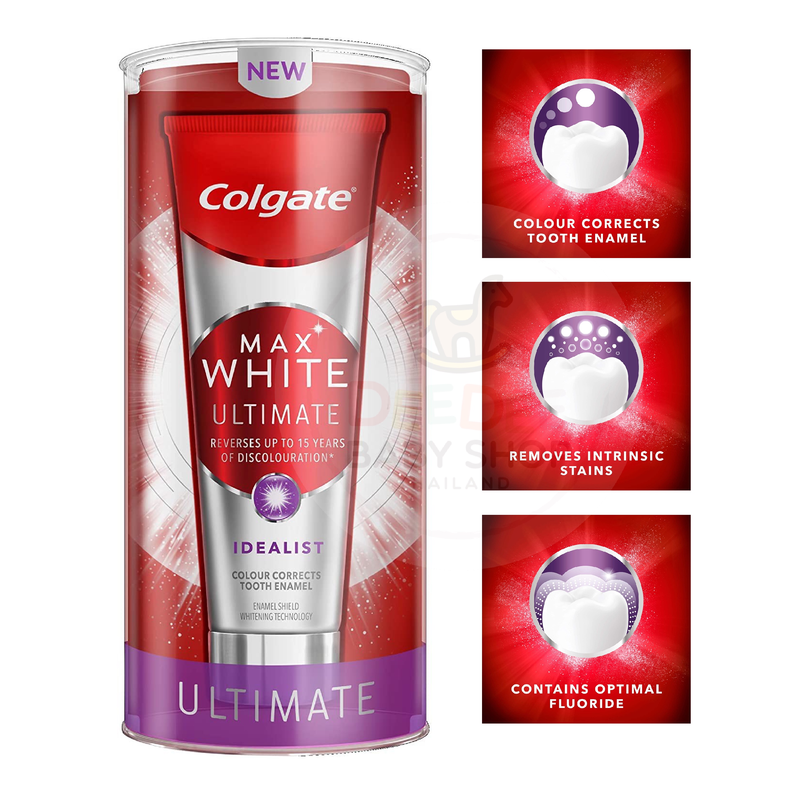 ยาสีฟันสูตรไวท์เทนนิ่ง Colgate Max White Ultimate IDEALIST Whitening Toothpaste