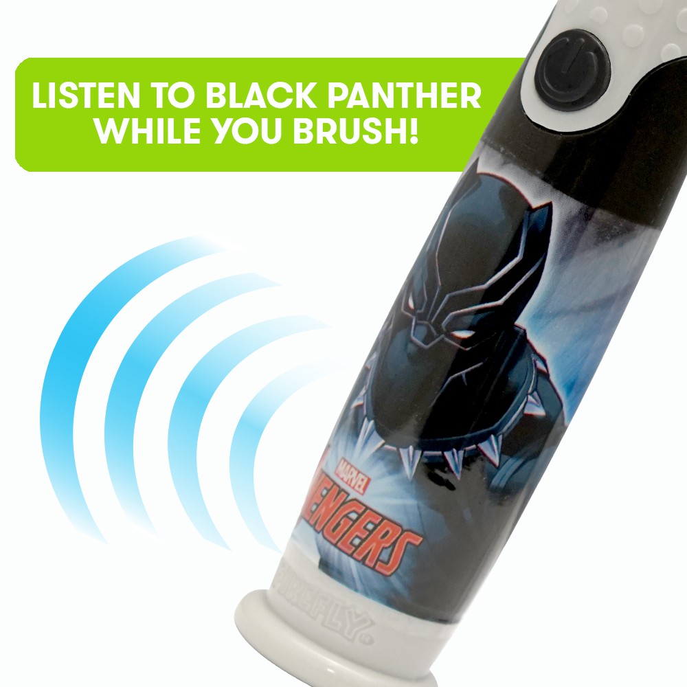แปรงสีฟันพร้อมแสงไฟและเสียงดนตรี FireFly Avengers Black Panther Light & Sound Effect Toothbrush