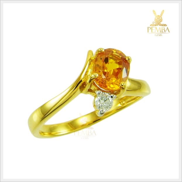 แหวนพลอยบุษราคัมแท้ สวยใสไฟดี สีน้ำทอง (สามารถสั่งทำได้ค่ะ)