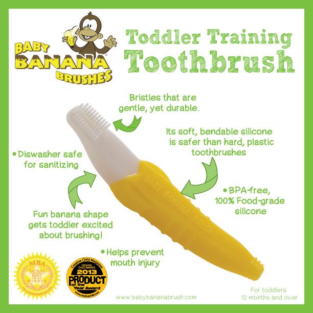 ชุดแปรงกล้วยยอดฮิตและเจลทำความสะอาดฟันปลอดสารพิษ Xlear Kid's Spry Baby Banana Training Toothbrush and Tooth Gel