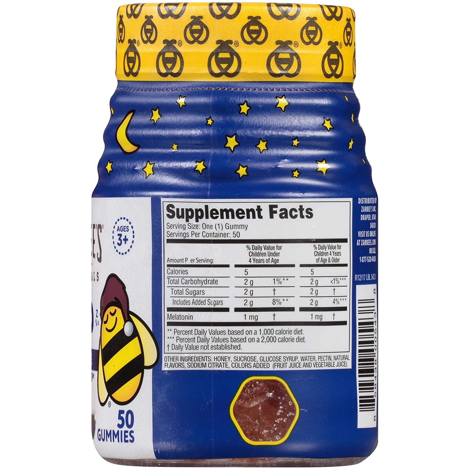 วิตามินเสริมการนอนหลับสำหรับเด็กชนิดกัมมี่ Zarbee's Naturals Children's Sleep with Melatonin Gummies (50)