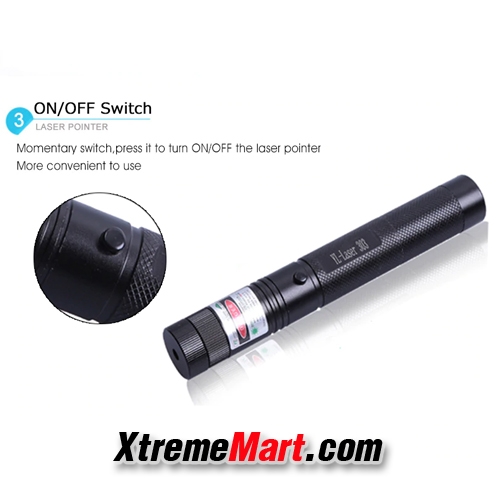 เลเซอร์ แสงสีเขียว Laser-303 ความยาวคลื่น 532nm Laser Pointer พร้อมแบตและเครื่องชาร์จ