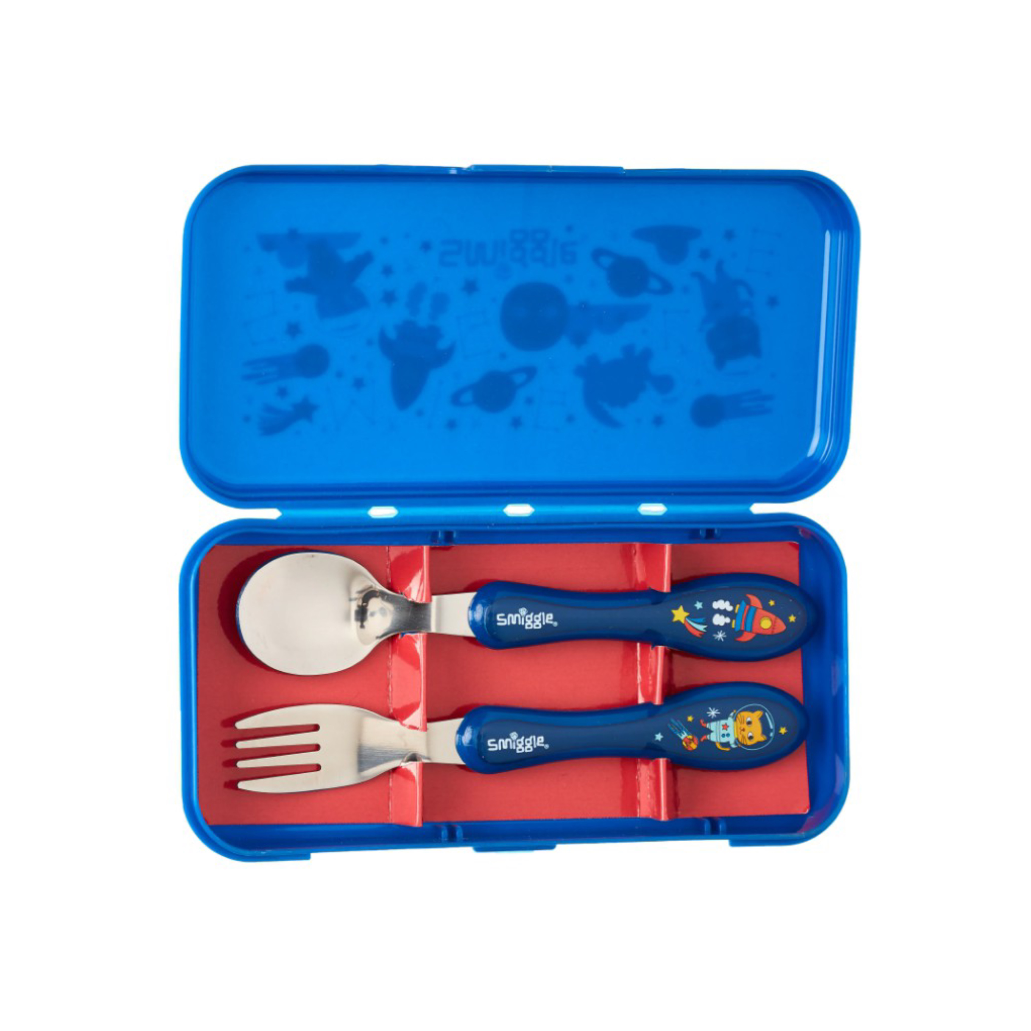 ชุดอุปกรณ์ทานอาหารพร้อมกล่องบรรจุสำหรับเด็ก Smiggle Wink Teeny Tiny Cutlery Set (Navy)