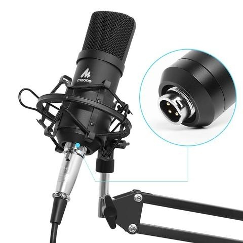 Maono AU-A03 Condenser Microphone Kit Podcast Mic with Boom Arm Microphone Stand ไมโครโฟน ไมค์อัดเสียง ไมค์คอนเดนเซอร์