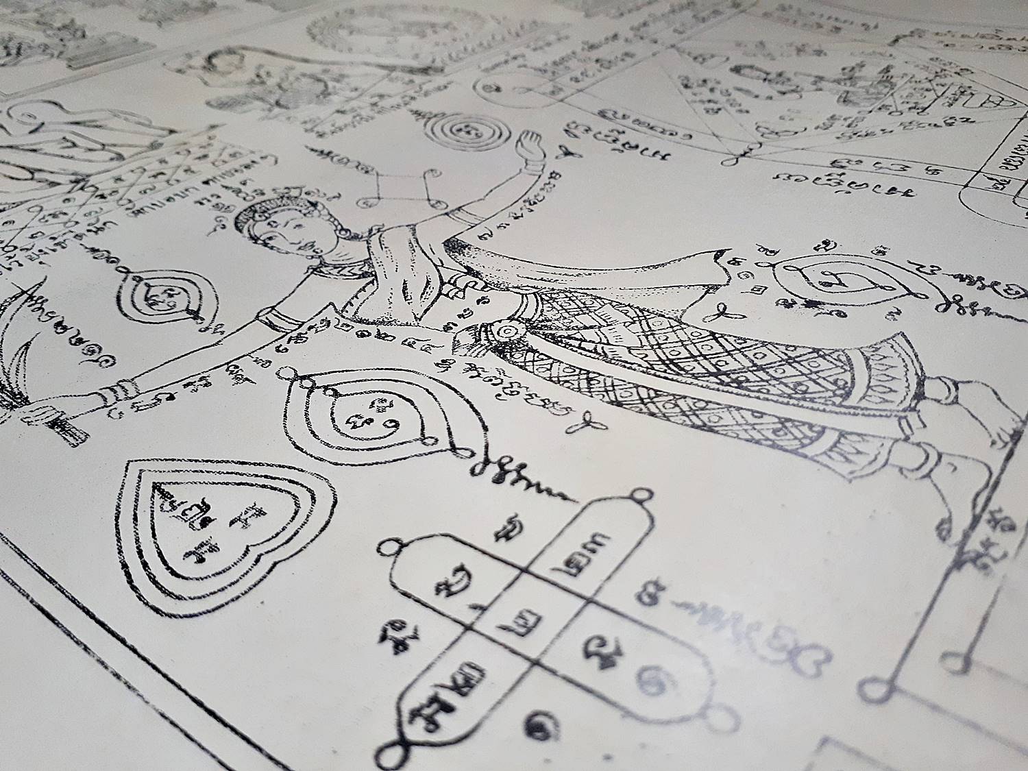 รูปภาพ หลวงปู่ครูบาธรรมชัย ด้านหลัง ยันต์รวม ปี2529 (ก่อนท่านมรณะภาพปี2530) (ขนาด 40-50ซม.) #รับประกันแท้และทัน