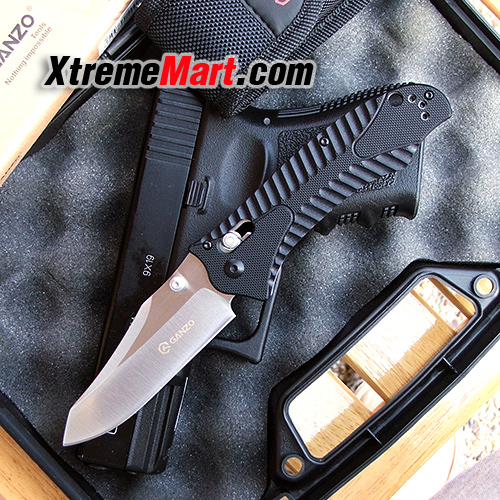 มีดพับ Ganzo G710 Axis Lock 440c Blade Waved G10 Handle Camping Pocket EDC Folding Knife
