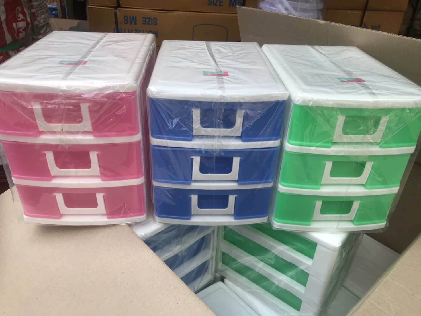 P04168 ตู้ลิ้นชักเล็ก 3 ชั้น 275-3 (18.5*26.7*22 cm) เกรดเอ สีสวย ราคาส่งต่อโหล : 12 ชุด (105 บต่อชุด)