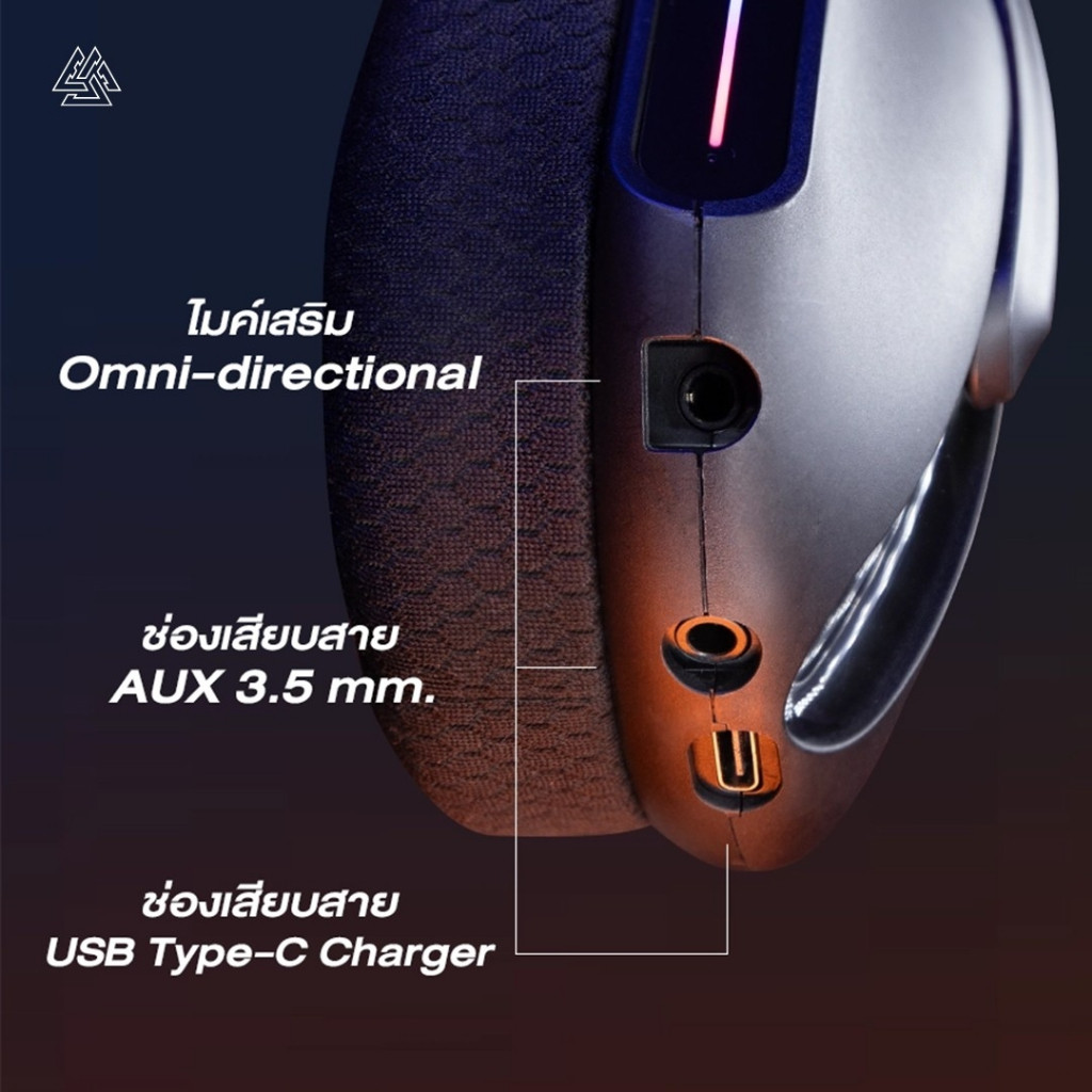 หูฟังเกมมิ่งไร้สาย EGA TYPE H16 ใช้งานbluetooth, Wireless,สายAUX3.5 Gaming Headset RGB ไมค์ถอดได้