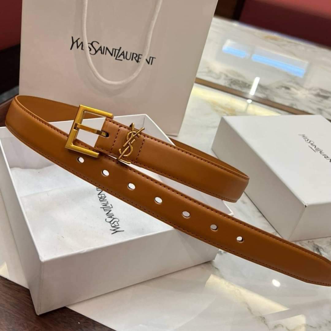 YSL 3D LOGO LEATHER BELT (แอดไลน์ก่อนสั่งซื้อ)