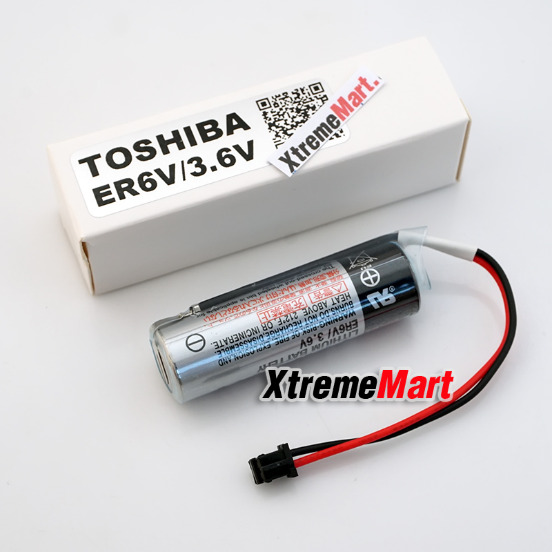 แบตเตอรี่ TOSHIBA ER6V (ของแท้และใหม่ ไฟเต็ม100% ใช้ได้นานกว่า) 3.6V ER6VC119A 2400mAh (ไม่ชาร์จ) Lithium PLC Industrial Battery ขั้วดำ (ก้อนละ)