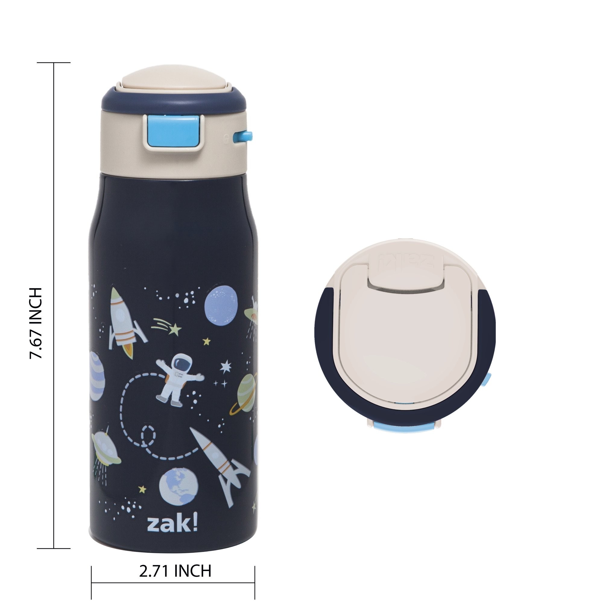 กระติกน้ำสเตนเลสรักษาอุณหภูมิ Zak! Outer Space Mesa Vacuum Insulated Stainless Steel 13.5 Oz Bottle