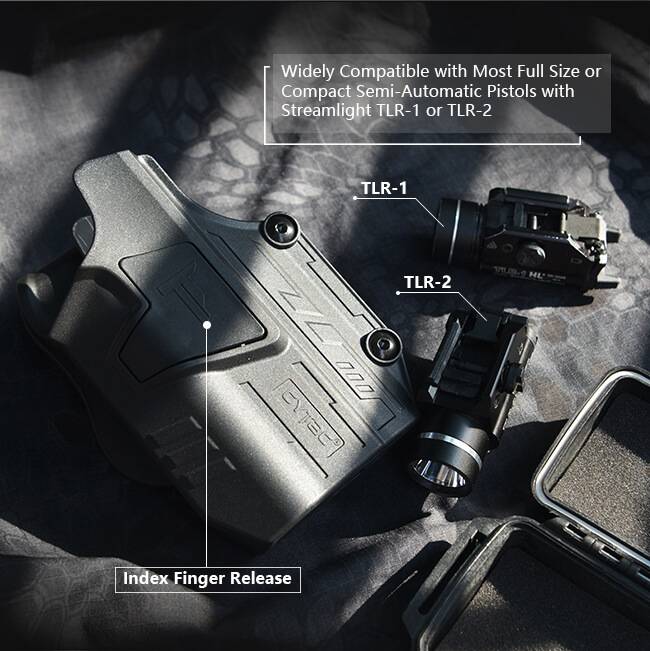 CYTAC thailand ซองพกนอกปลดล็อคนิ้วชี้ Mega-Fit ติดไฟฉาย ( Mega-Fit Light Holster )