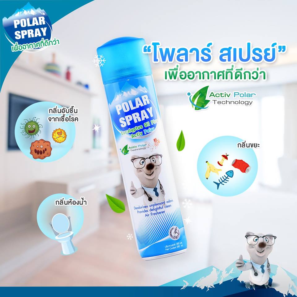 สเปรย์ปรับอากาศพร้อมกำจัดเชื้อโรค Palar Spray Eucalyptus Oil Plus Activ Polar