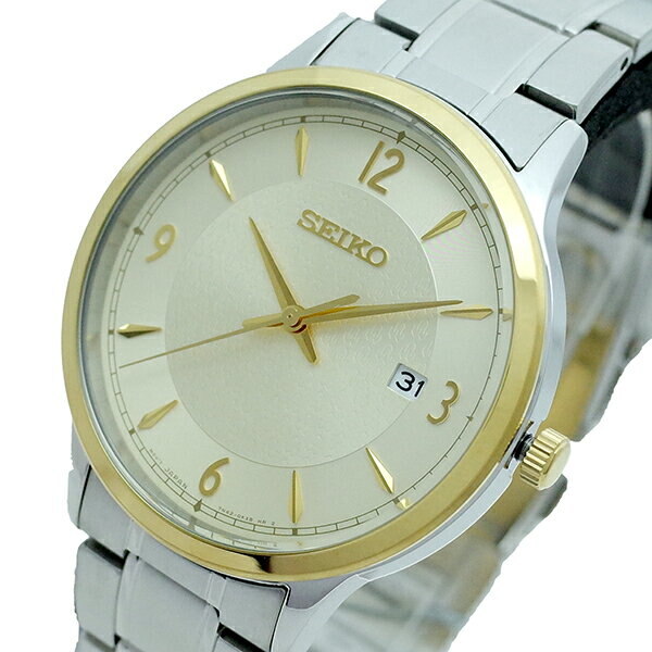 Karnvera Shop นาฬิกาข้อมือผู้ชาย Seiko Essentials Quartz Champagne Dial Men's Watch SGEH92P1