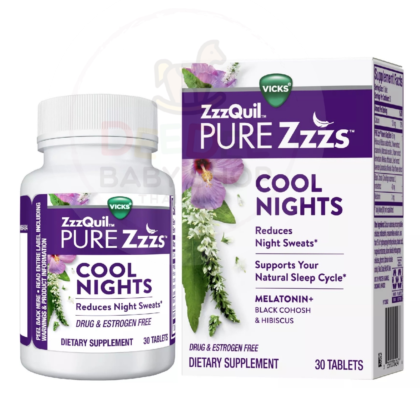 วิตามินช่วยการนอนหลับสำหรับผู้หญิง Vicks PURE Zzzs Cool Nights