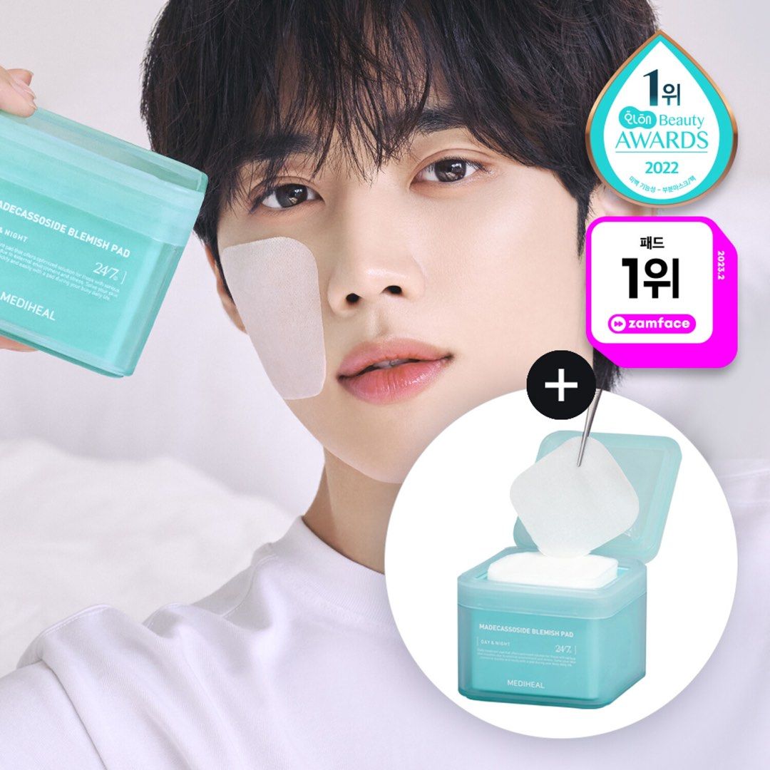 (ฉลากไทย ฟ้า) Mediheal Madecassoside Blemish Pad 170mL 100 แผ่น เมดิฮีลโทนเนอร์แพด เคลียร์รอยสิว ลดผิวอักเสบ จากเมดิฮีล