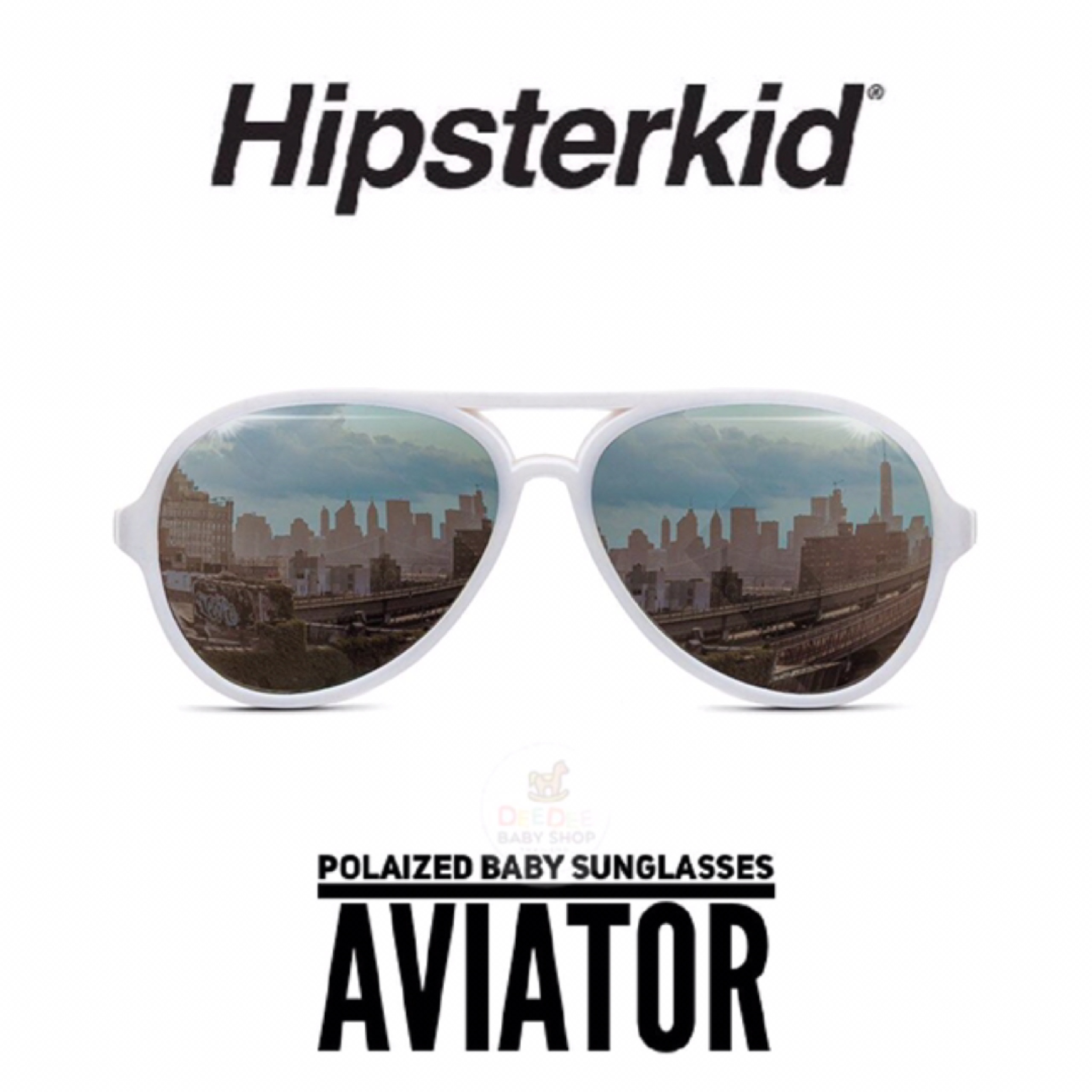 แว่นกันแดดสำหรับเด็ก Hipsterkid Polarized Baby Aviator Sunglasses (White)