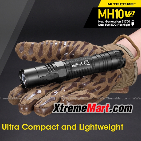 ไฟฉาย Nitecore MH10 V2 รุ่นอัพเกรด สว่าง 1200ลูเมนส์ แถมฟรีแบต 21700