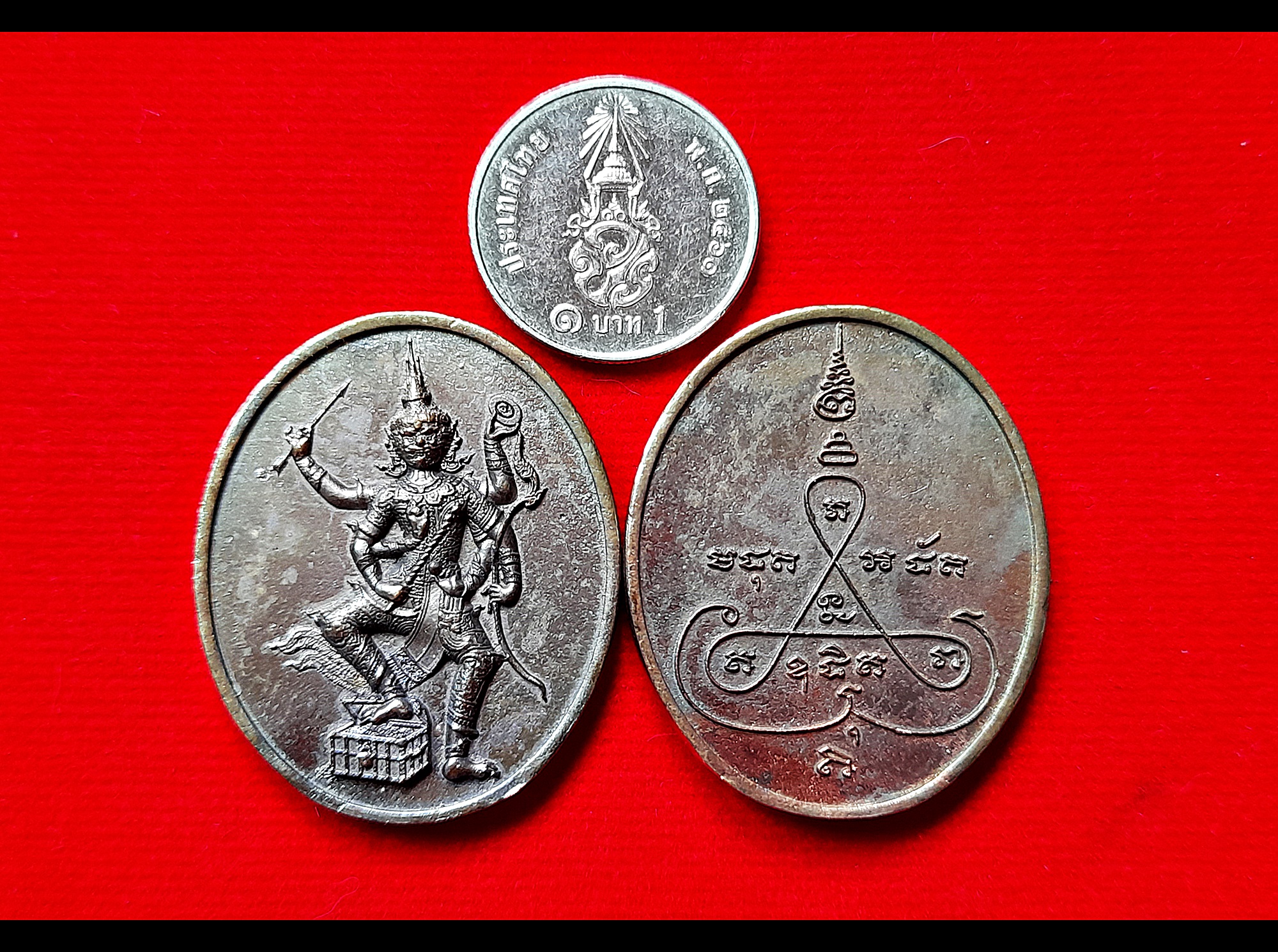 เหรียญ ท้าวเวสสุวรรณ 6กร เนื้อนวะโลหะ ปี2564 (หล่อโบราณ) #รับประกันแท้