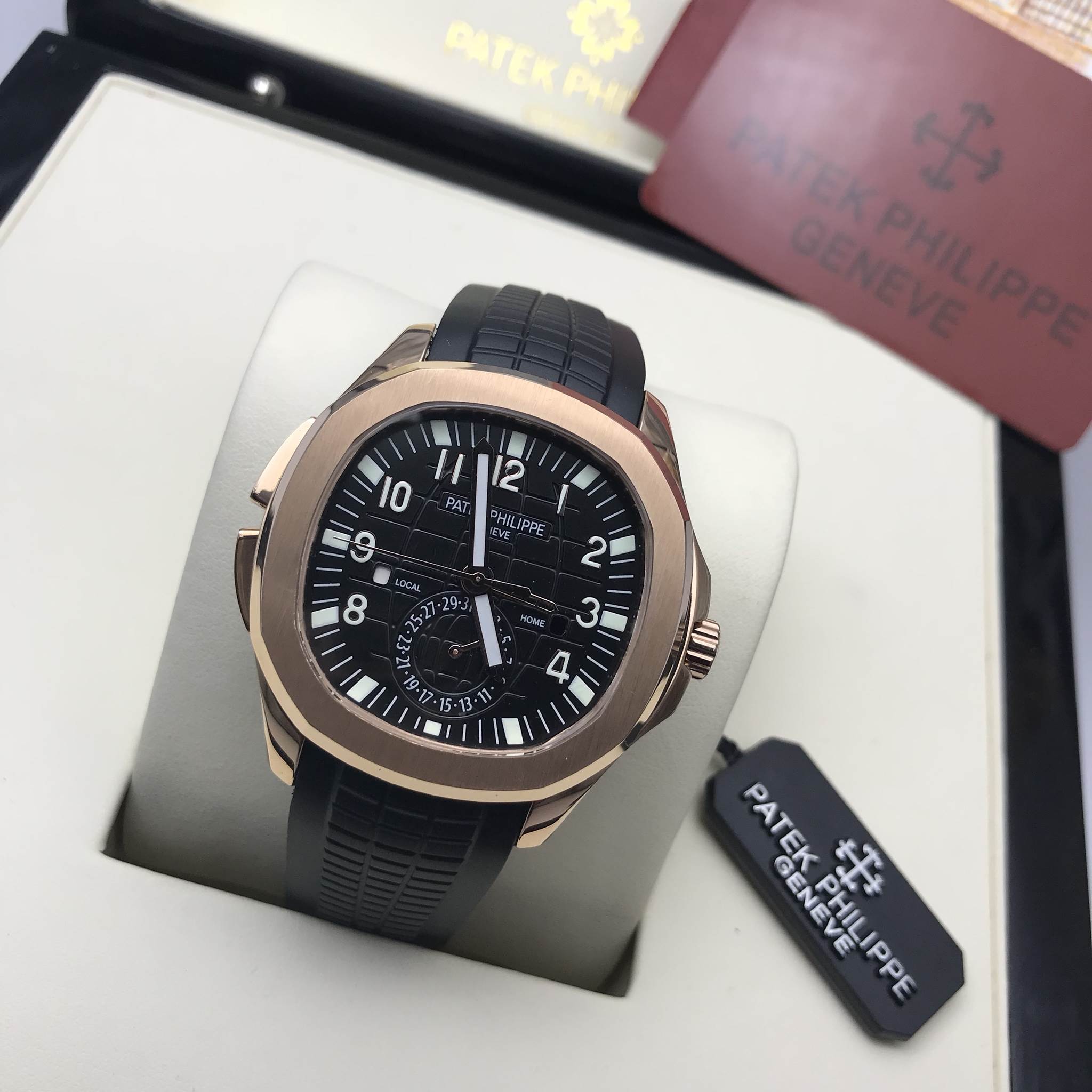 นาฬิกา Patek Philippe Aquanaut Travel Time Reference 5164R หน้าดำขอบพิ้ง