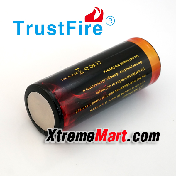 แบตเตอรี่ชาร์จ TrustFire 26650 5000mAh มีวงจรป้องกัน Li-Ion (ก้อนละ)