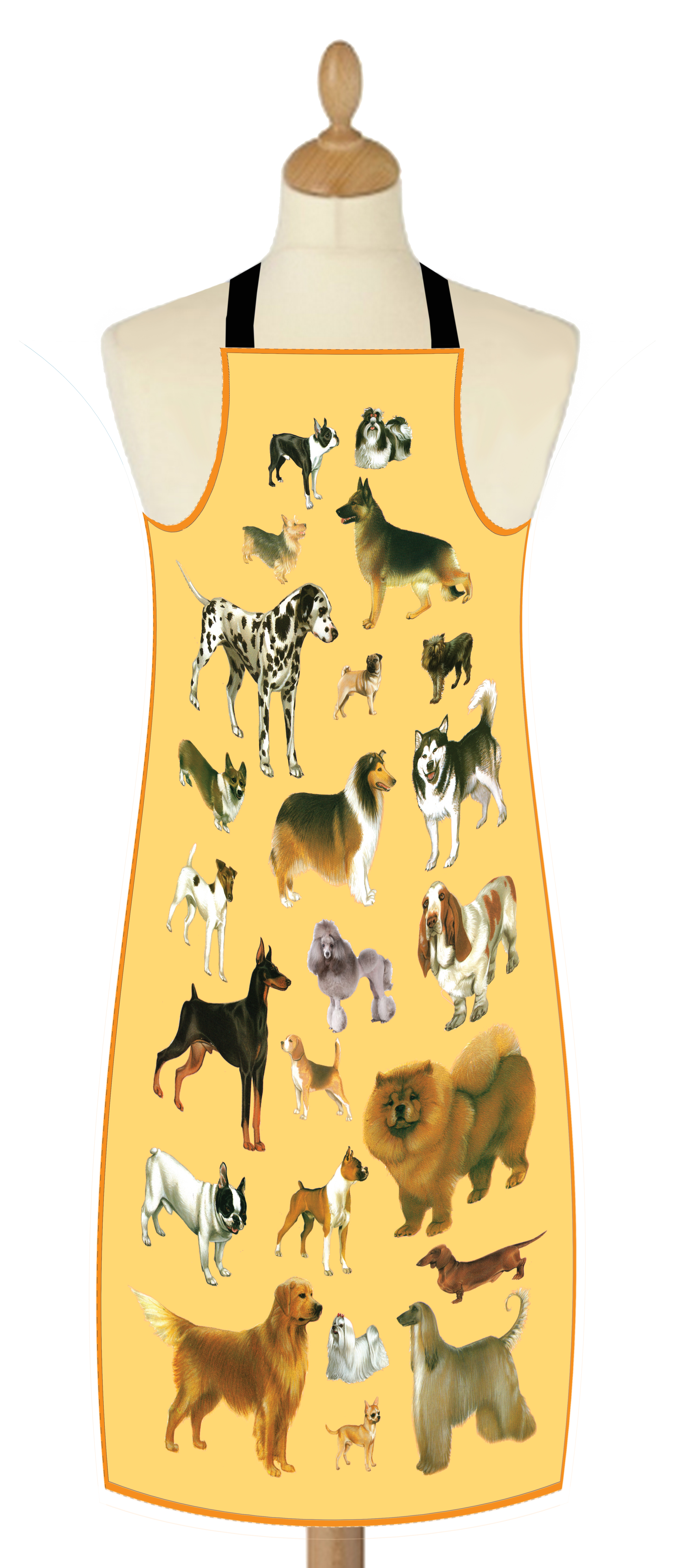 BKK Dog Print Waterproof Aprons Orange