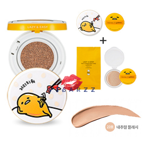 (#23 ตลับสีขาว) Holika Holika x Gudetama Lazy & Easy Face 2 Change BB Cushion SPF50+/PA+++ 15g x 2 # 23 Take It Away แป้งบีบีคุชชั่น คอลเลคชั่นสุดน่ารัก สุดขี้เกียจ ตามสไตล์ไข่ขี้เกียจ