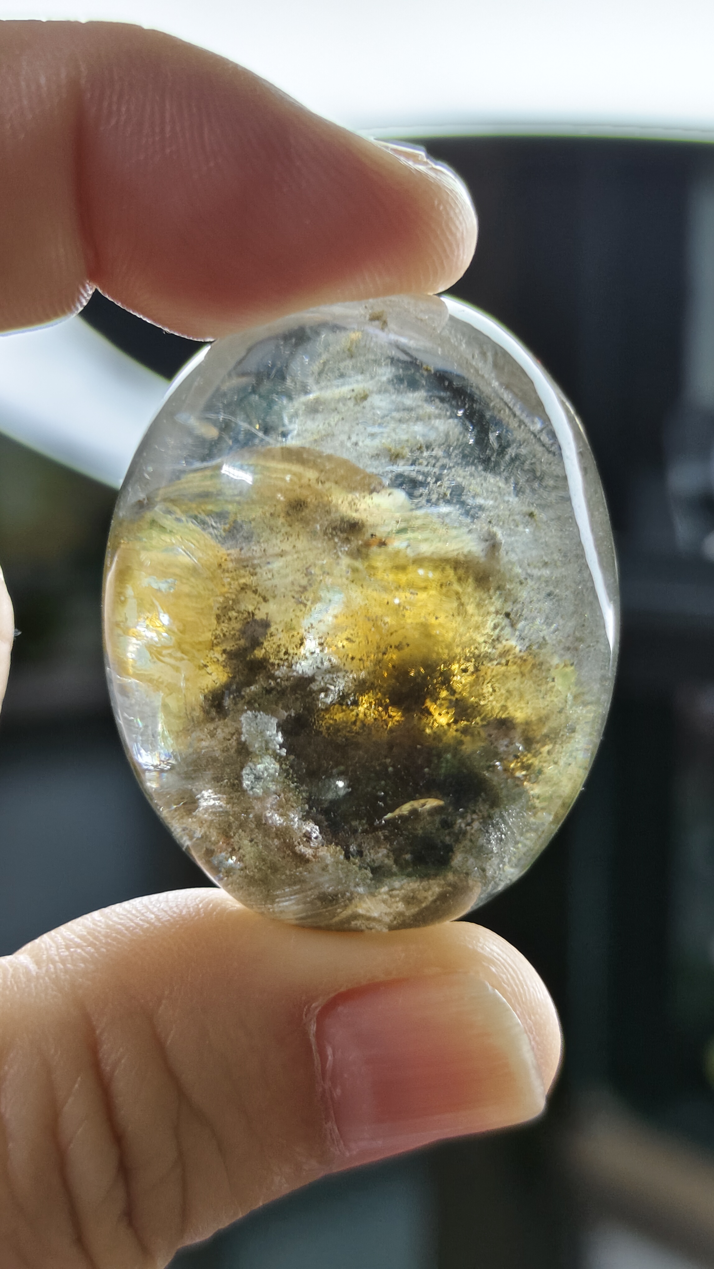 #แก้วโป่งข่าม(แก้วปวกกาบเงินกาบทองประกายรุ้ง)รหัสg-0039