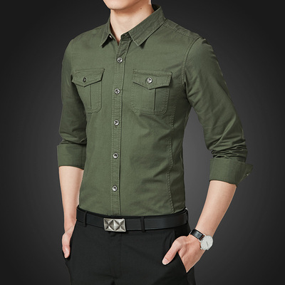 ชุดช่าง,เสื้อช่าง,ชุดคนสวน สีเขียวขี้ม้า,ชุดสีทหาร UD6404005 สีภาพ S-5XL