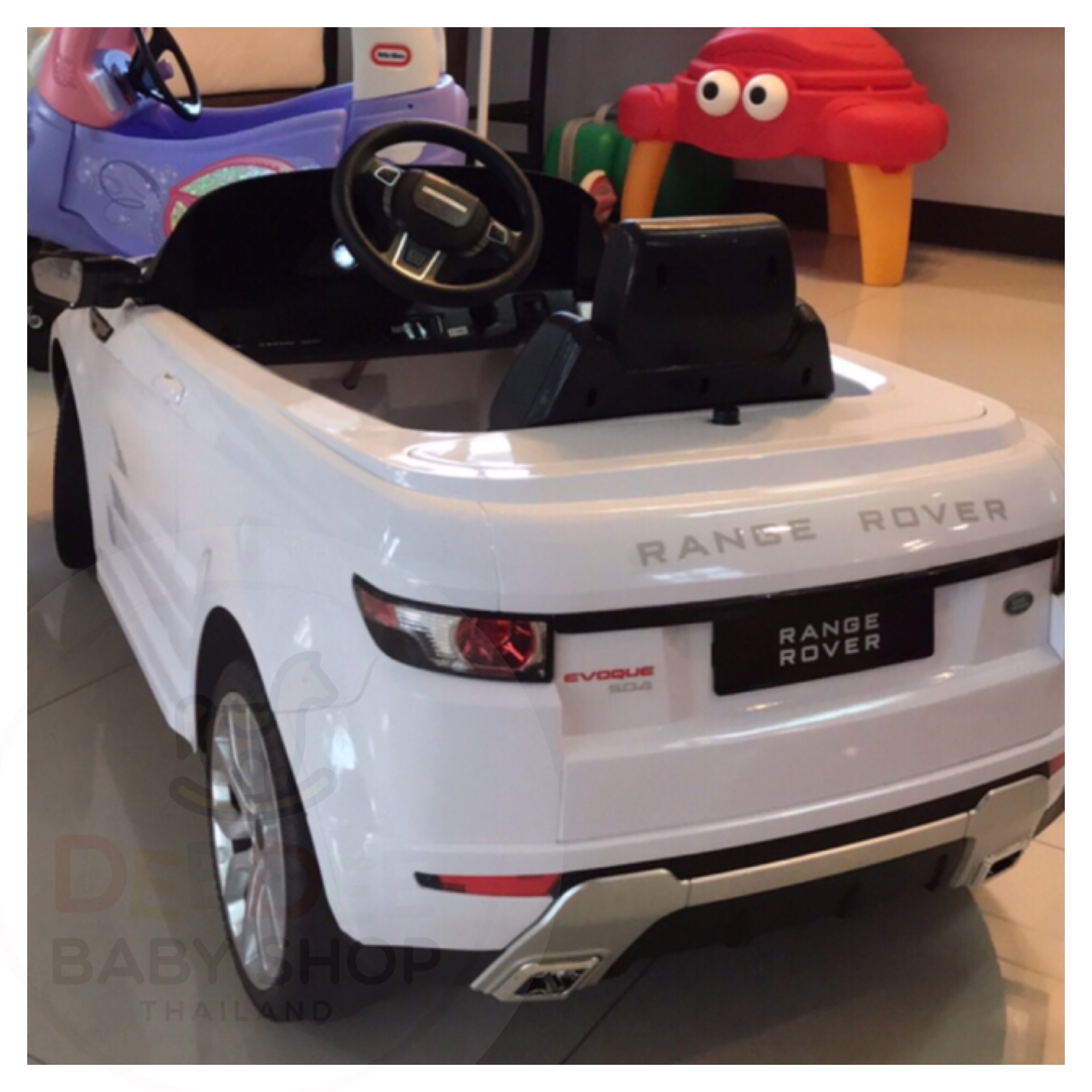 รถแบตเตอรี่พร้อมรีโมทบังคับวิทยุภายใต้ลิขสิทธิ์แท้ของรถยนต์ Land Rover - Range Rover Evoque 12V Battery-Powered Ride-On SUV