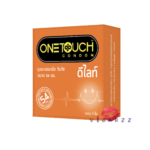 Onetouch Condom วันทัชถุงยางอนามัย ดีไลท์ x3 ชิ้น ขนาด 54 มม. ถุงยางอนามัยผิวเรียบ รุ่นใหญ่พิเศษ เพิ่มเจลหล่อลื่นเยอะพิเศษ