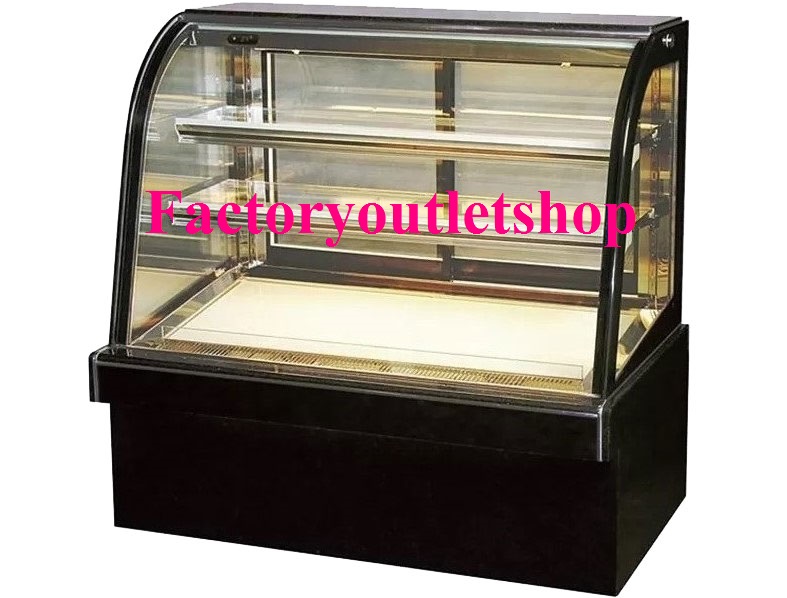 ตู้เค้กกระจกโค้ง ตู้โชว์ขนม เบเกอรี่ มีความเย็น Curved Glass Cake Display