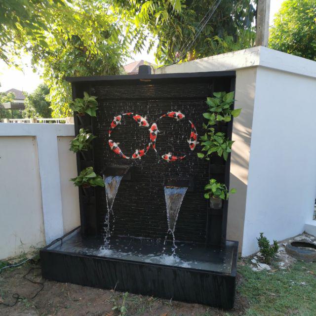 ม่านน้ำตกสำเร็จรูป พร้อมปั๊มน้ำ ราคาถูกที่สุด ม่านน้ำหินกาบ ปลาคาร์ฟ นำโชค เสริมฮวงจุ้ย ติดตั้งฟรี กทม. และปริมณฑล