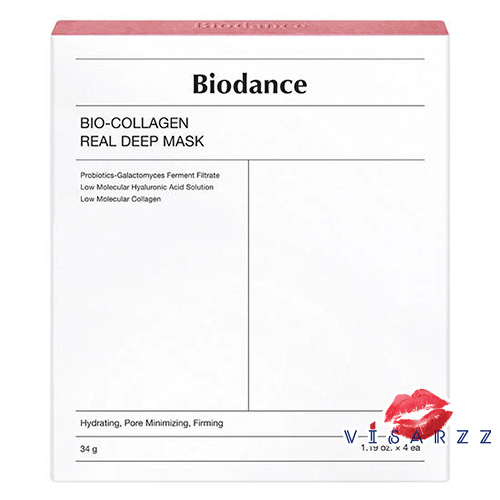 (ชมพู 1 กล่อง 4 แผ่น) Biodance Bio-Collagen Real Deep Mask 34g x 4 แผ่น มาส์กหน้าไฮโดรเจล ผสมคอลลาเจนเข้มข้น ช่วยให้ผิวชุ่มชื้น กระชับรูขุมขน