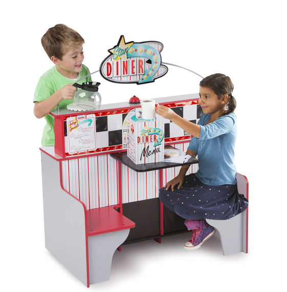 ชุดครัวจำลองพร้อมโต๊ะรับประทานอาหาร Melissa & Doug Star Diner Restaurant