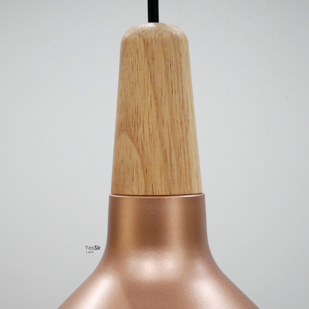 โคมไฟแขวนเพดานกว้าง 27cm มีจุกไม้ [RG2726]