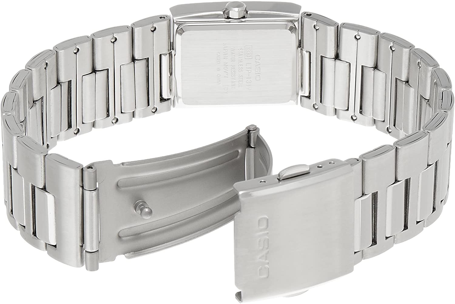 Karnvera Shop นาฬิกาข้อมือผู้หญิง Casio Women's LTP-1317D-4C Silver Stainless-Steel Quartz - Red (สินค้าราคาพิเศษ ไม่มีกล่อง)